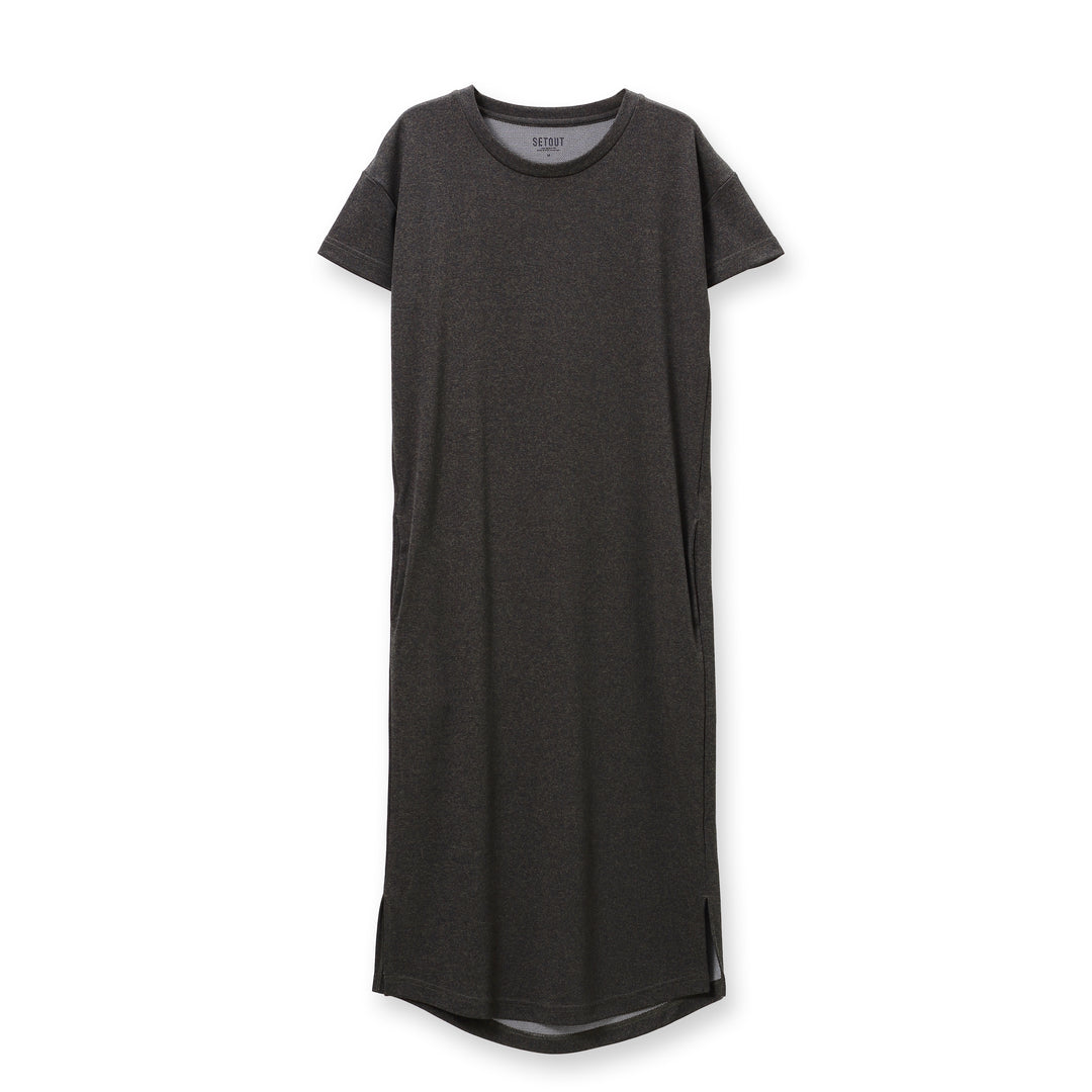 Polypropylene Relaxed Hem Round Short Sleeve Dress | SO22SR31